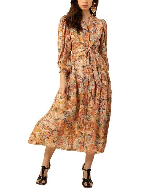 Hale Bob Women's Brown Allie Linen Dress