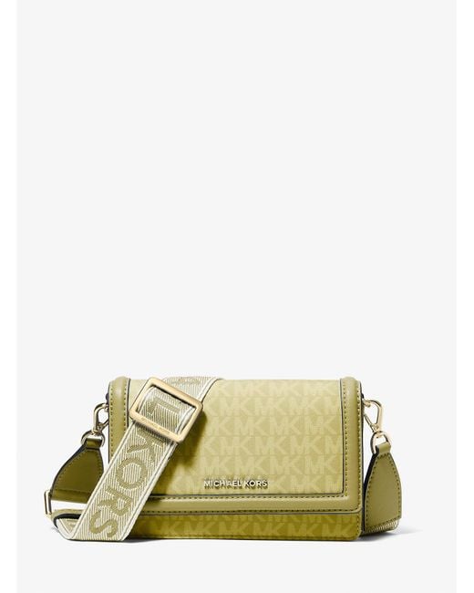Michael Kors Green Jet Set Small Signature Logo Smartphone Crossbody Bag