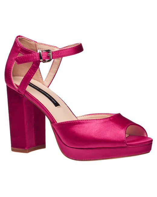 French Connection Pink Platform Peep Toe
