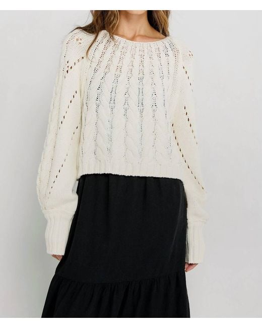 Free People White Sandre Pullover Sweater