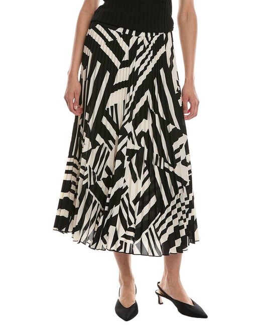 Anne Klein Black Pull-on Pleated A-line Skirt