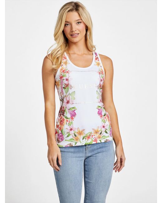 Guess Factory White Floral Leila Tank