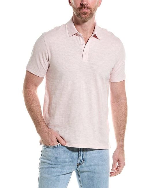 Vince White Slub Polo Shirt for men
