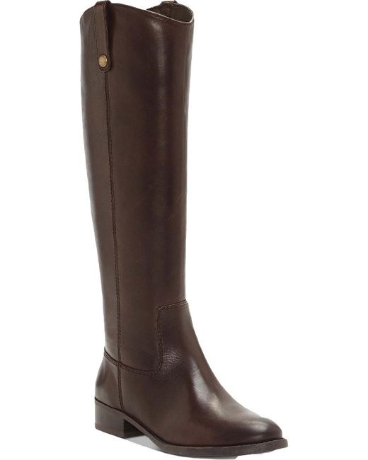 INC Brown Fawne Leather Knee-high Riding Boots