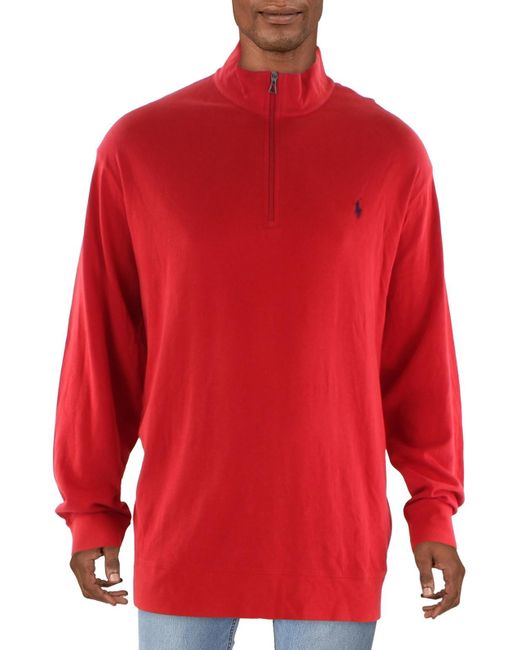 Polo Ralph Lauren Red Big & Tall 1/4 Zip Pullover Sweatshirt for men