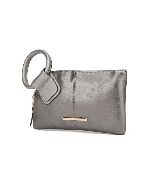 MKF Collection by Mia K Gray Simone Vegan Leather Clutch/wristlet For