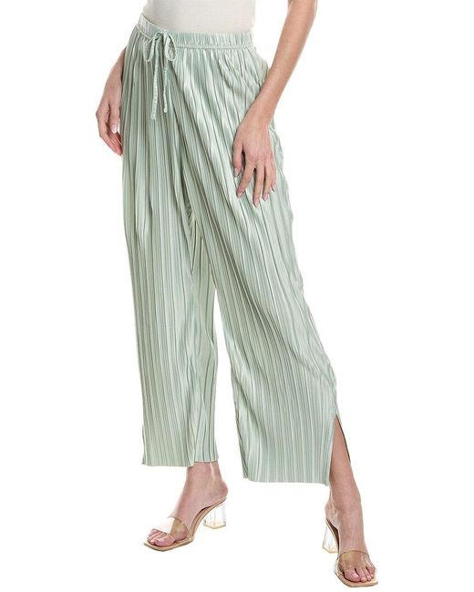 Dress Forum Green Vibe Check Pleated Wide Leg Pant