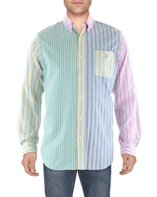 Polo Ralph Lauren Blue Cotton Striped Button-down Shirt for men