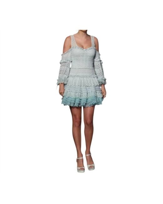 jonathan simkhai blue lace dress JONATHAN SIMKHAI Navy Blue Black Plisse Sheer Lace Trim Cocktail Dress 0 = XS