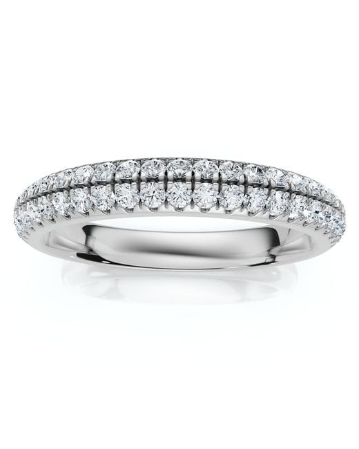 Pompeii3 1/4Ct Micro Pave Diamond Wedding Ring 1/2 Eternity Band 14K ...