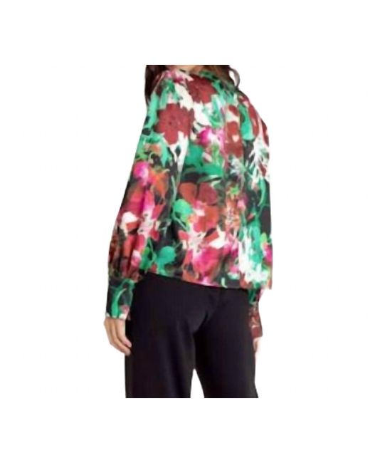 Lavender Brown Multicolor Janelle Floral Top