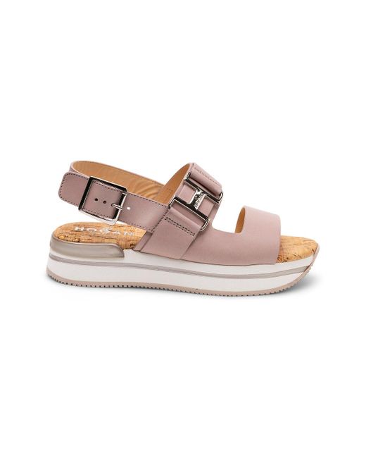 Hogan Black H257 Leather Sandals