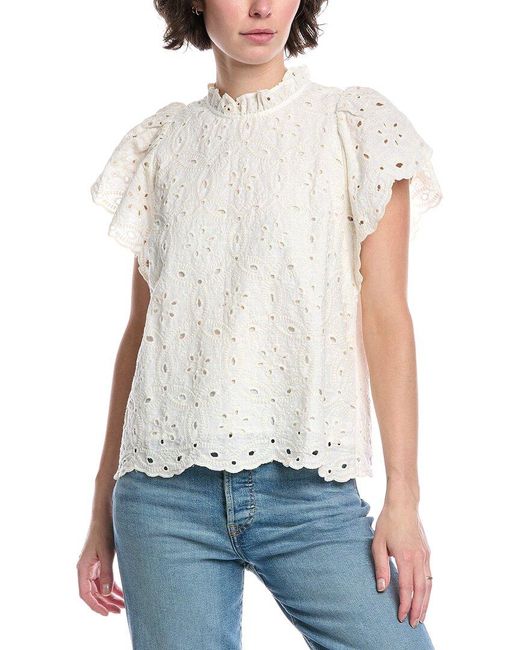 Fate White Eyelet Top