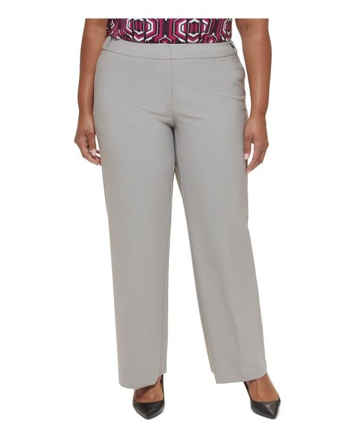 Calvin Klein Plus Suit Separate Office Dress Pants in Gray Lyst