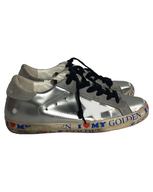 Golden Goose Deluxe Brand Metallic Superstar Love Golden Low Top Sneakers