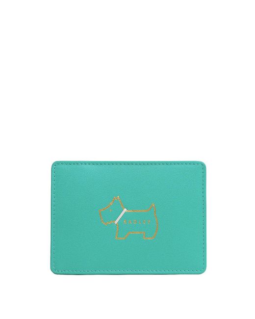 Radley Leather Heritage Dog - Outline Small Travel Card Holder in Blue ...
