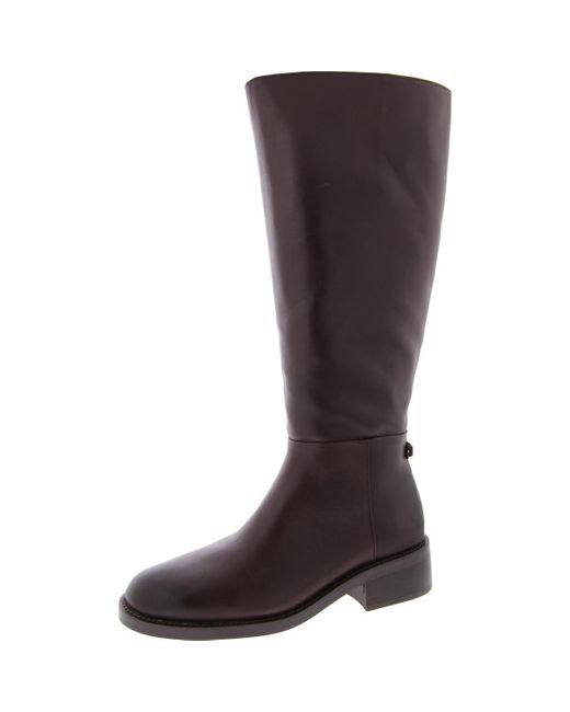 Sam Edelman Brown Mable Ath Leather Block Heel Knee-High Boots