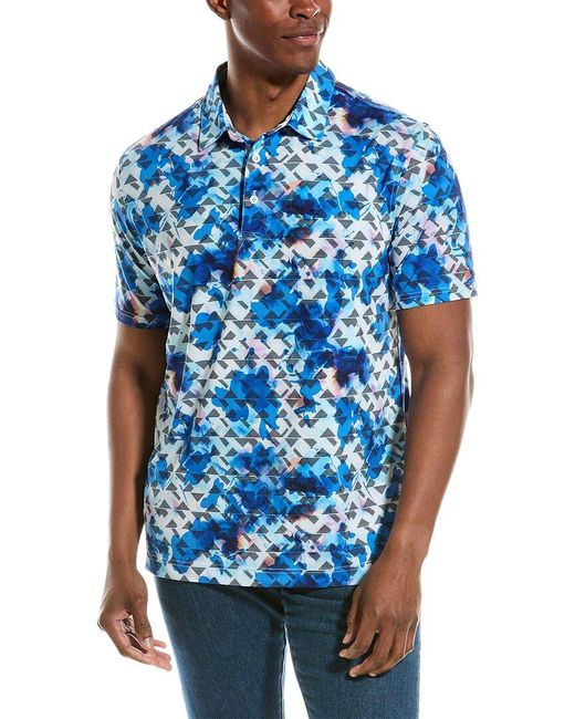 Robert Graham Blue Classic Fit Polo Shirt for men