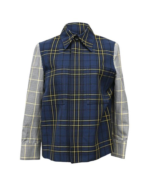 Joseph Blue Patchwork Checked Blazer