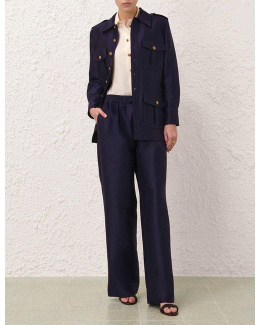 Zimmermann Blue Hypnotic Utility Track Pant