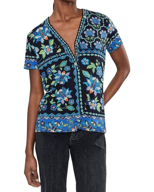 Johnny Was Blue The Janie Button Down Top
