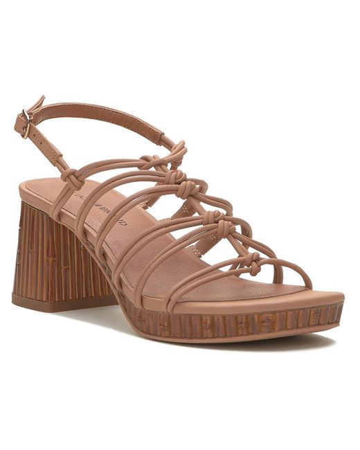 Lucky Brand Brown Bassie Faux Leather Caged Gladiator Sandals
