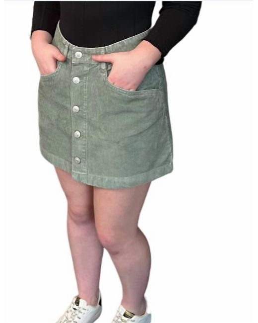 Free People Green Ray Cord Mini Skirt