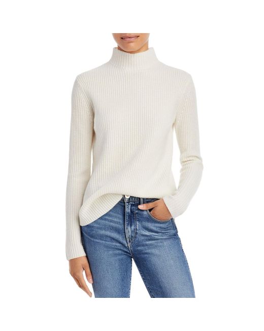 Theory White Cashmere Pullover Turtleneck Sweater
