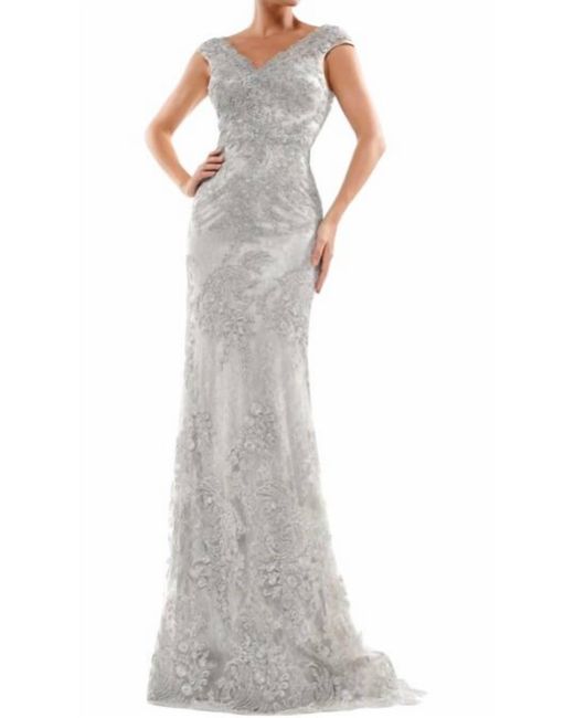Marsoni by Colors White Embellished Gown