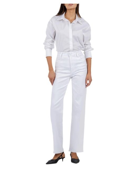 Kut From The Kloth White Sienna High Rise Wide Leg Jeans