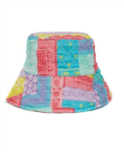 Jocelyn Blue Quilted Patterned Bucket Hat