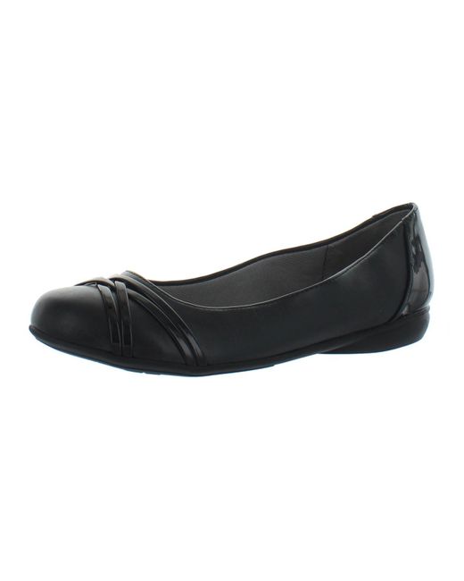 LifeStride Aliza Faux Leather Slip On Ballet Flats in Black | Lyst