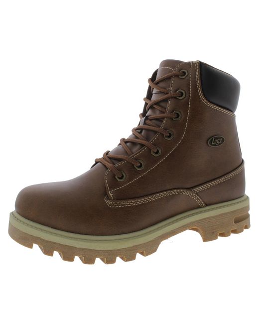 Lugz Brown Empire Slip Resistant Lace-up Hiking Boots for men