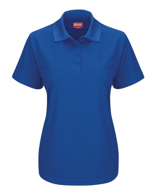 Red Kap Blue Short Sleeve Performance Knit Pocketless Core Polo
