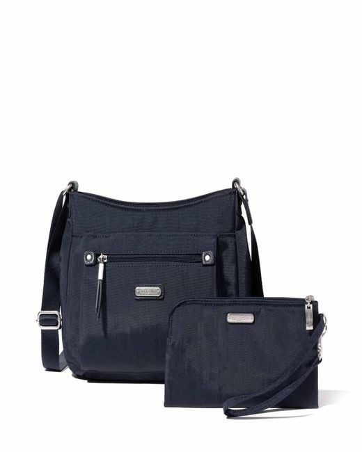 Baggallini Blue Uptown Bagg Crossbody Bag With Rfid Phone Wristlet