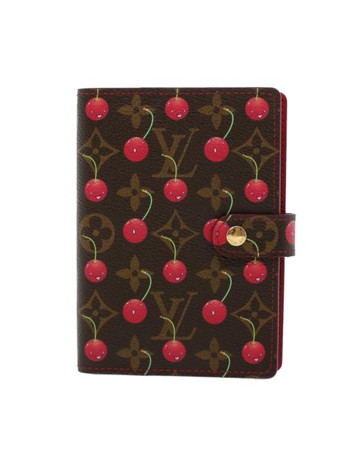 Louis Vuitton Red Agenda Cover Canvas Wallet (pre-owned)