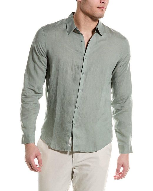 Onia Gray Air Linen-blend Shirt for men