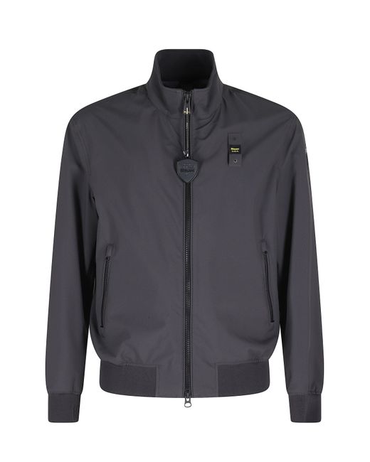 Blauer Gray Anson Matte Effect Ribbed Trim Polyester Jacket for men