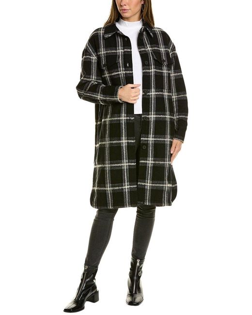 AllSaints Black Nia Mono Wool-blend Coat