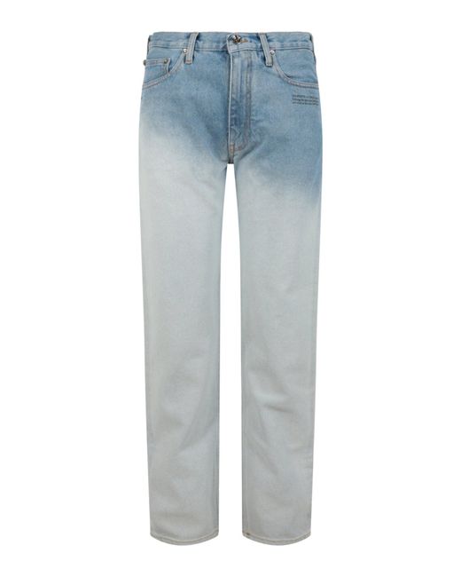 Off-White c/o Virgil Abloh Blue Cropped Straight-leg Ombre Jeans for men