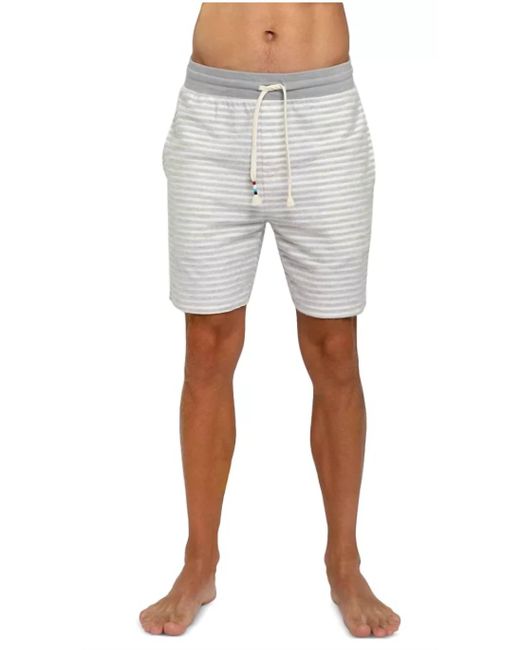 Sol Angeles White Stripe Fleece Short for men