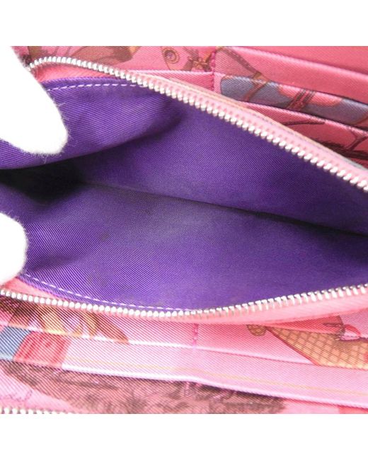 Hermès Purple Silk'in Leather Wallet (pre-owned)