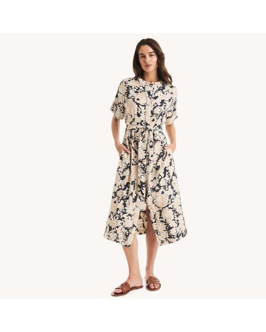 Nautica Multicolor Printed Ruffle Dress