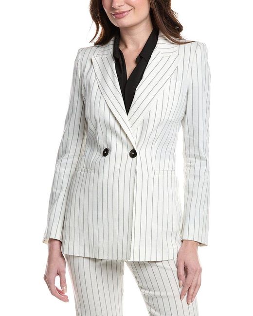 Marella Women's White Manager Linen-Blend Jacket