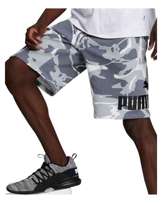 PUMA Gray Regular Fit Camouflage Flat Front for men