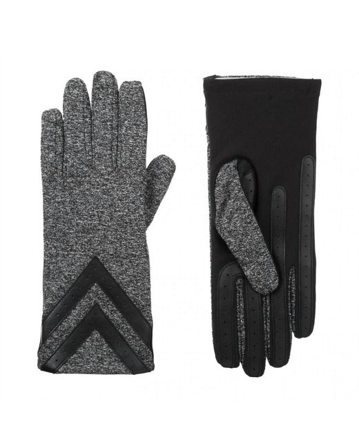 Isotoner Black Chevron Spandex Gloves