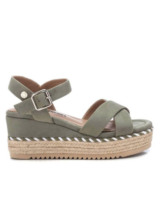 Xti Gray Suede Wedge Sandals
