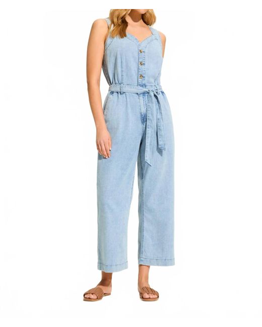 Fdj Blue Wide Leg Jumpsuit