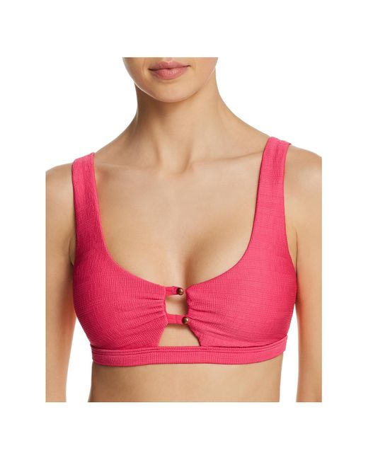 Nanette Lepore Pink Raffia Cut-out Bralette Bikini Swim Top