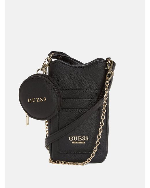 Guess Factory Black Faux-leather Phone Crossbody